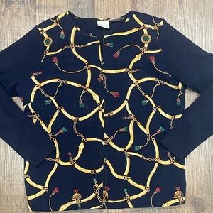EP Pro Navy and Gold Chain Print Jacket
